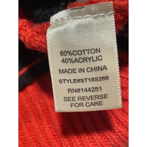 Sincerely Jules Sweater Womens Large Boxy Overized Orange Yellow Black ST18S268 - Picture 7 of 10